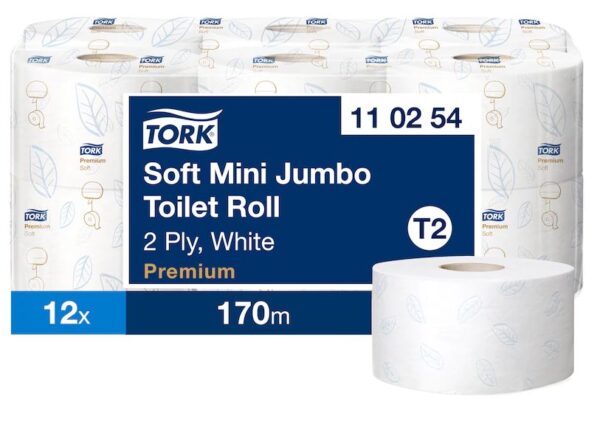 TORK T2 PREMIUM MINI JUMBO TOILET ROLL 12 X 170 METER